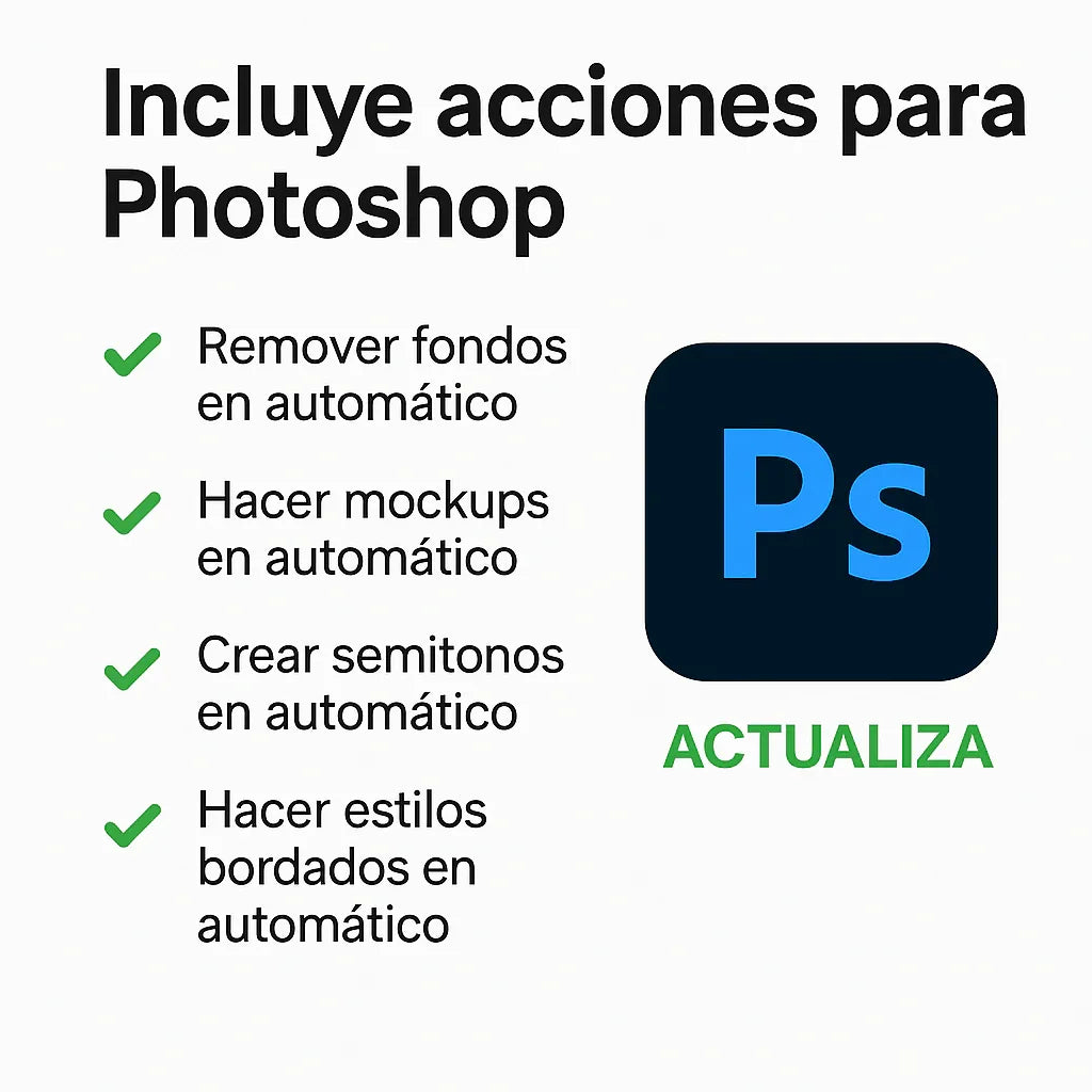 acciones automáticas para Photoshop
automatización en diseño gráfico
remover fondo con Photoshop automáticamente
crear mockups automáticos en Photoshop
acción para semitonos en Photoshop
efectos bordado para camisetas
herramientas para diseñadores DTF
presets y acciones para impresión textil
flujo de trabajo automatizado Photoshop
acciones PSD para estampados
diseño eficiente con Photoshop
productividad en Photoshop para diseñadores
recursos gráficos automáticos Photoshop
diseño textil profesio