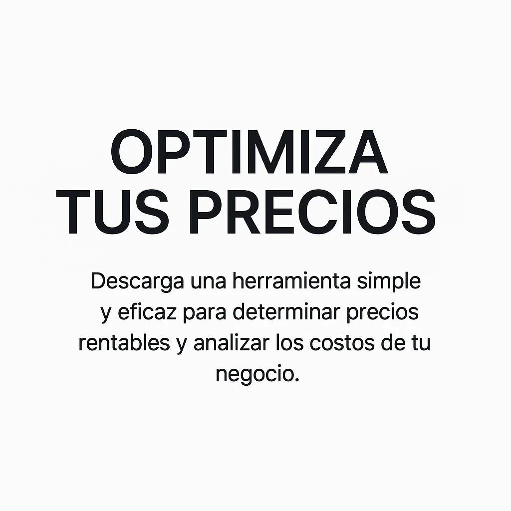 Fondo blanco con texto negro: 'Optimiza tus precios'. Diseño digital de LimitedMX para impresión DTF y Sublimación, Alta Resolución.