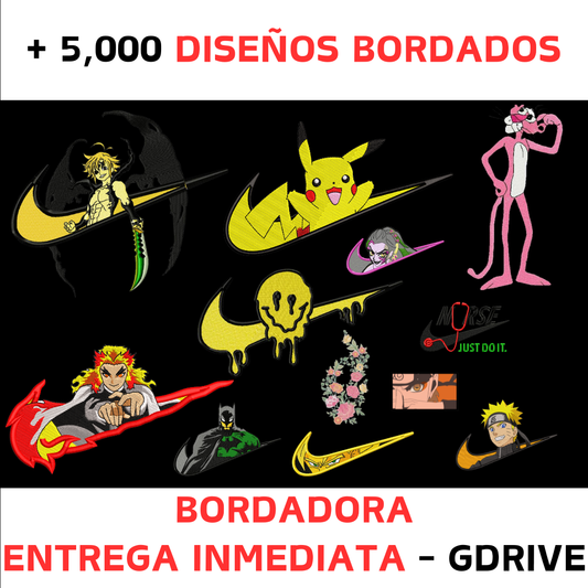 Paquete con 8000 Diseños de Bordado | Multi-formatos y Tamaños