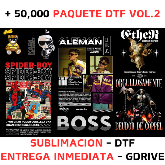 Paquete de Diseños DTF Vol. 2 – Más de 20 Temáticas Exclusivas en PNG y PDF