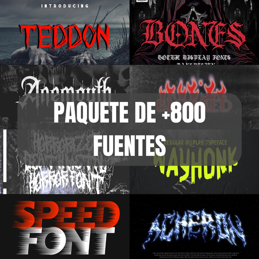 Paquete de +800 Fuentes Tipográficas Premium