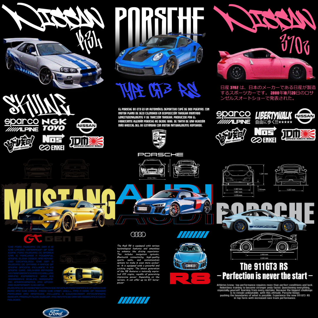 DISEÑOS CARROS URBANOS DTF