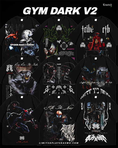 Pack Gym Dark V2 +40 Diseños PNG Streetwear & Gym