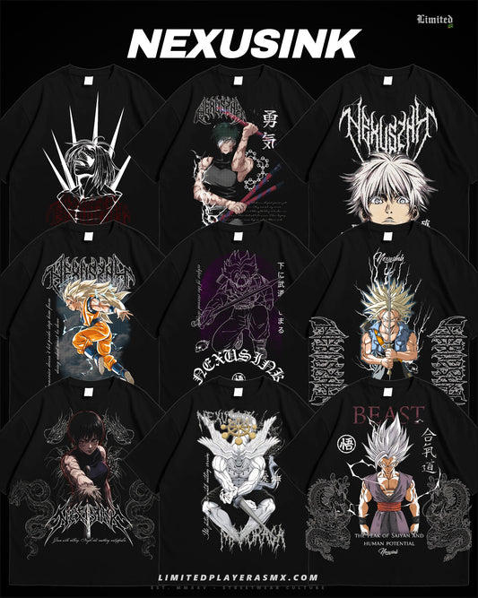 NexusInk – Pack Diseños Gym Anime PNG para DTF (Dark Streetwear 300 DPI)