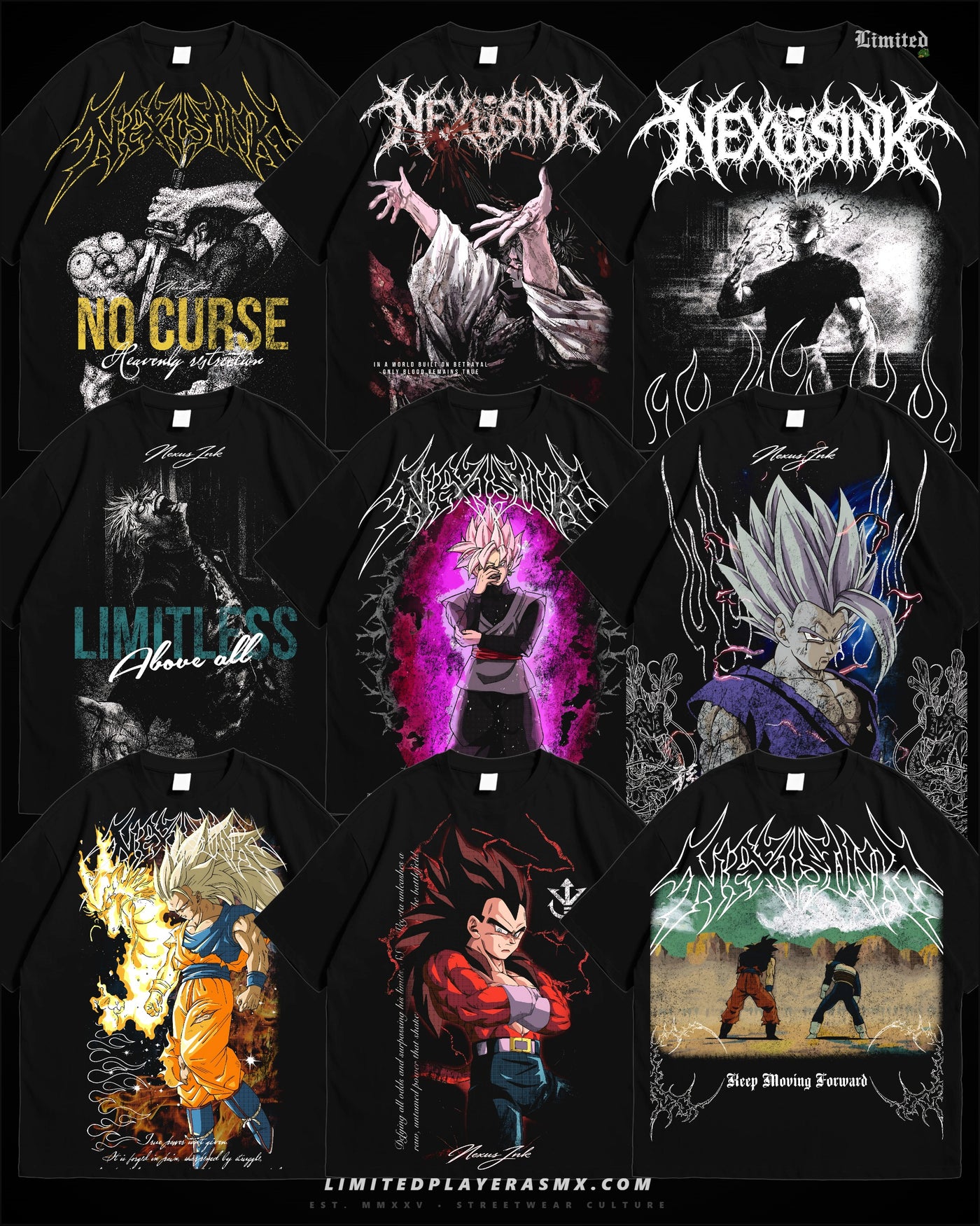 NexusInk – Pack Diseños Gym Anime PNG para DTF (Dark Streetwear 300 DPI)