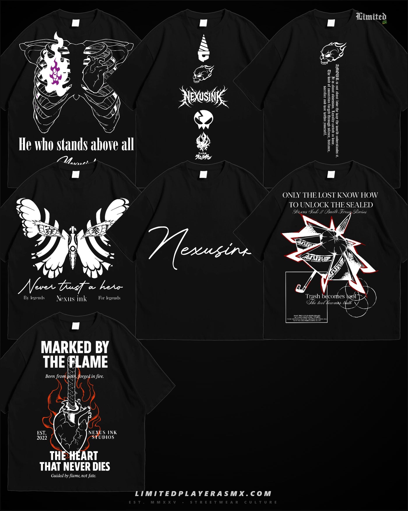 NexusInk – Pack Diseños Gym Anime PNG para DTF (Dark Streetwear 300 DPI)